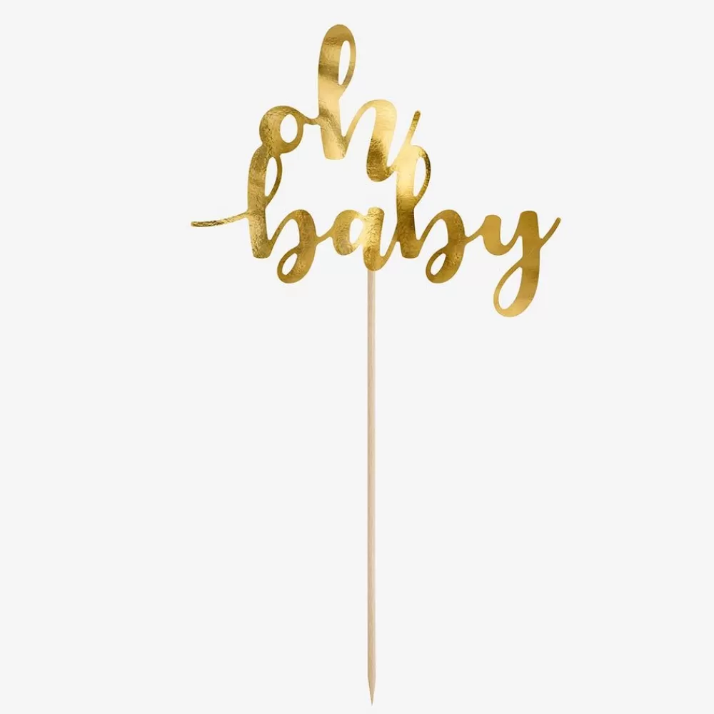 New Topper Oh Baby Gold Cake Toppers