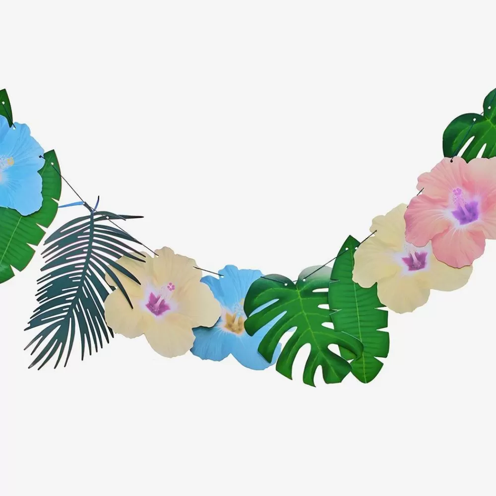 Hot Tropical Flower And Leaf Garland Garlands