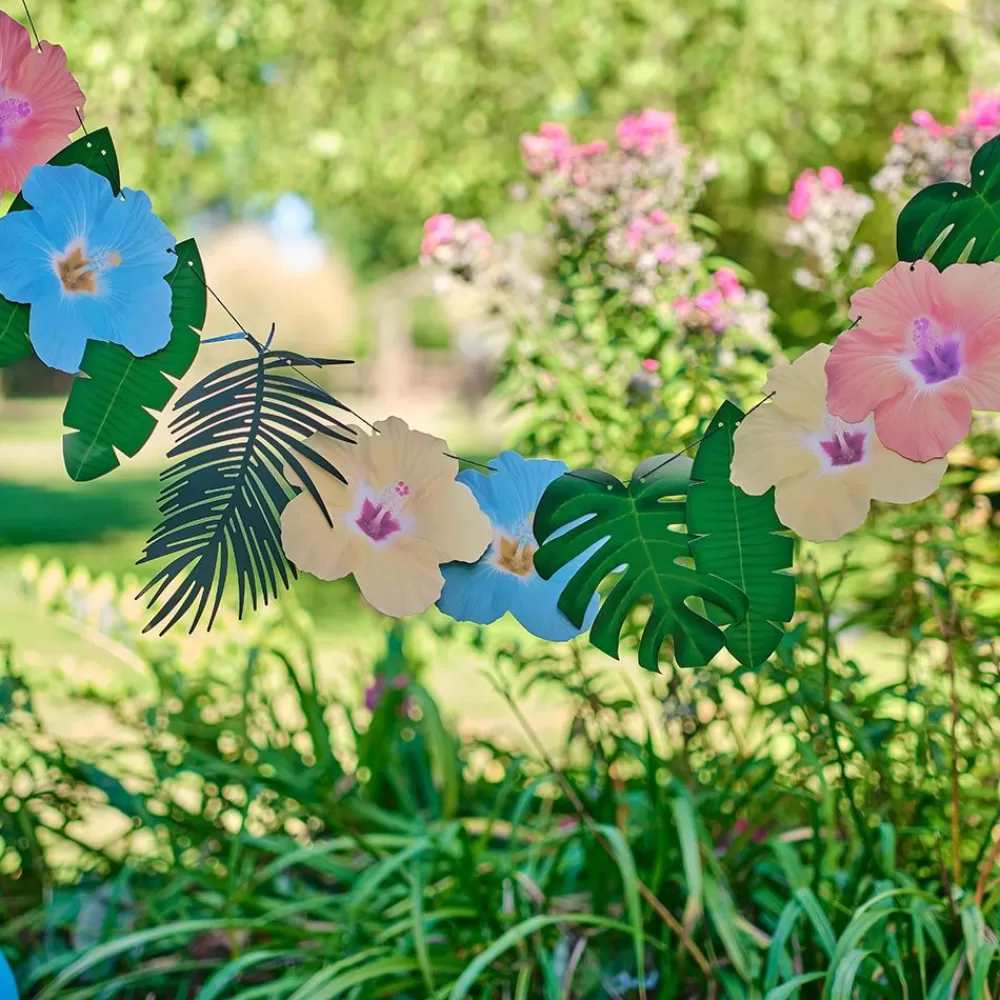 Hot Tropical Flower And Leaf Garland Garlands