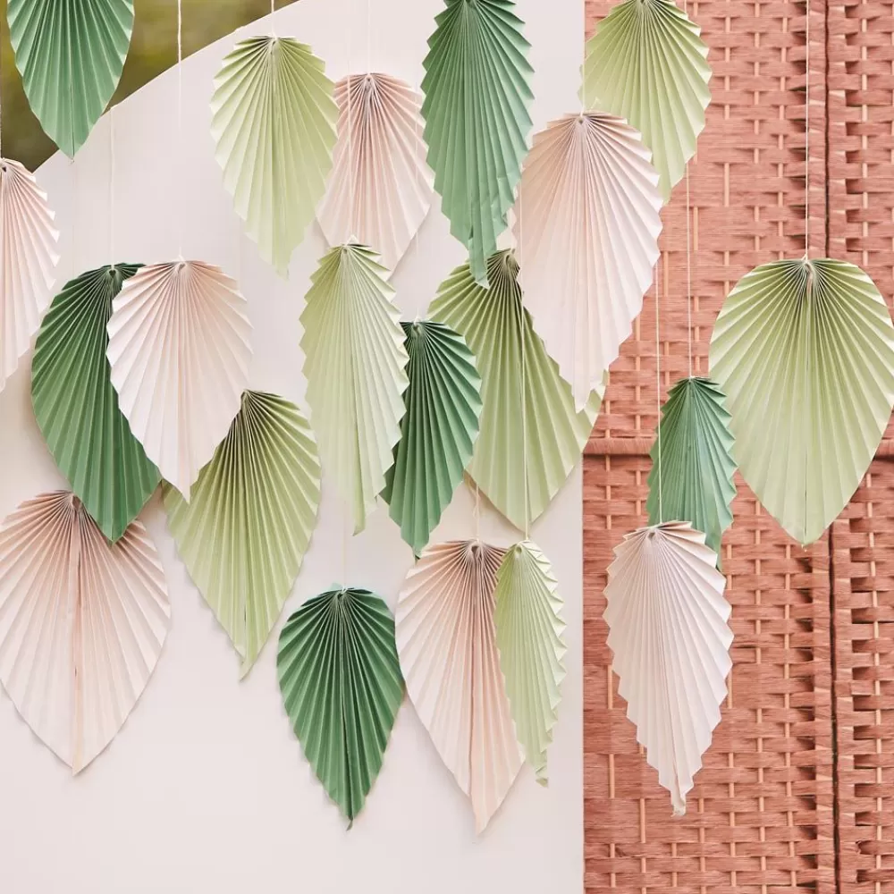 Best Wall Decoration Kit: 25 Palm Leaves In Sage And Cream Paper Wall Decorations