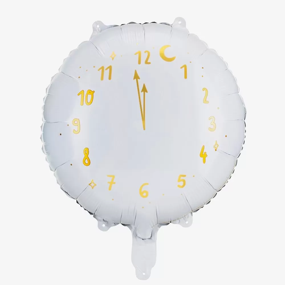 Cheap White And Gold Clock Balloon Shaped Helium Balloons