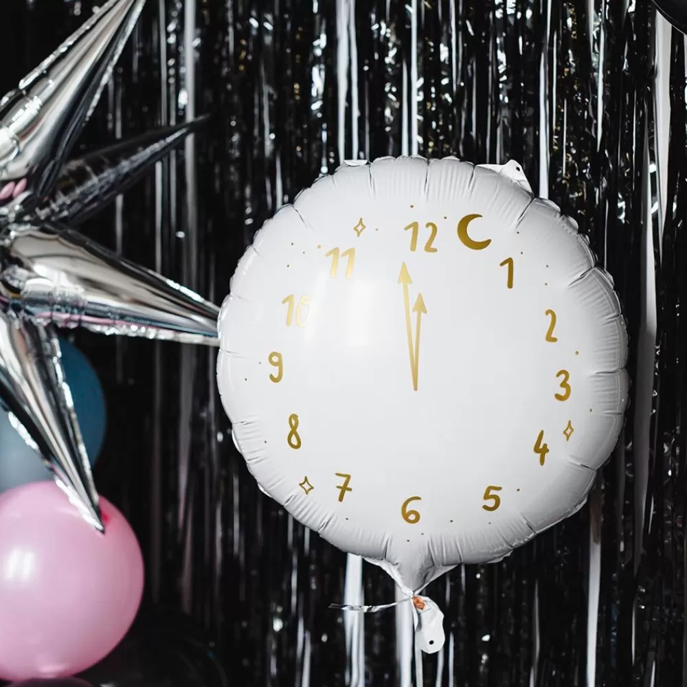 Cheap White And Gold Clock Balloon Shaped Helium Balloons