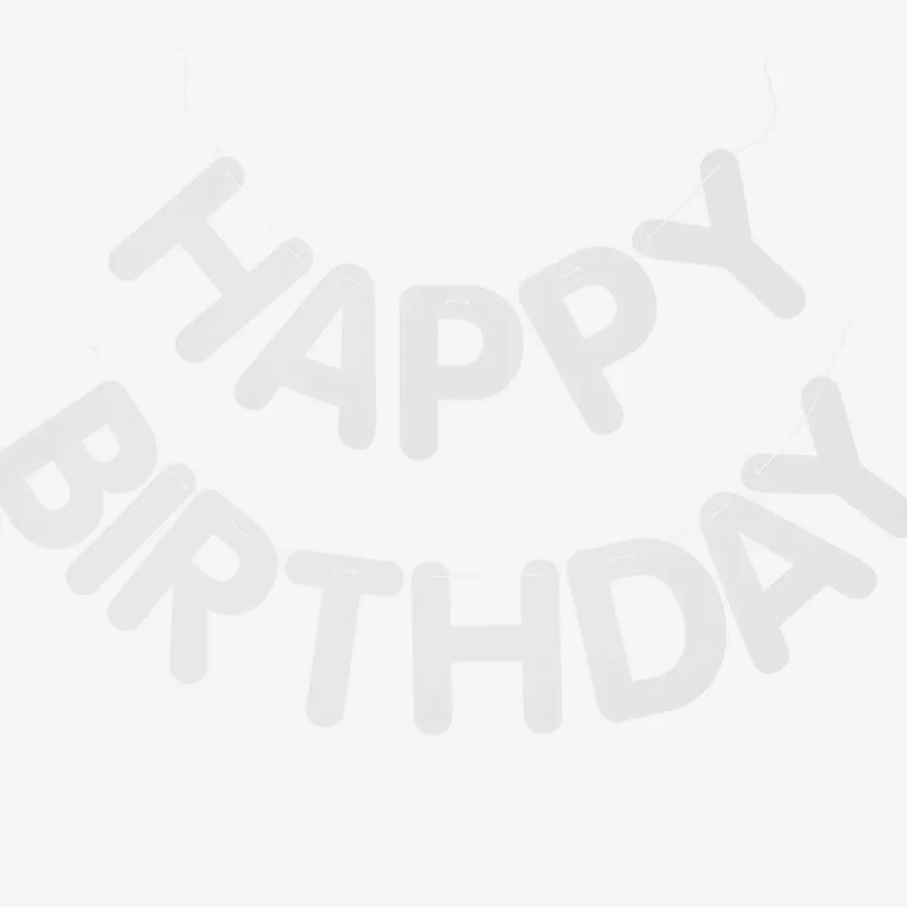 Online White Happy Birthday Garland Garlands