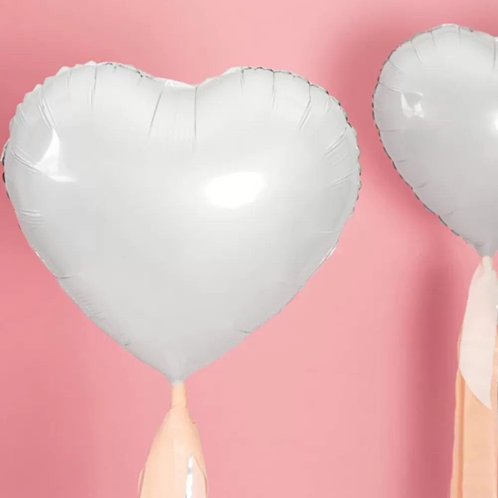 Flash Sale White Heart Helium Balloon Shaped Helium Balloons