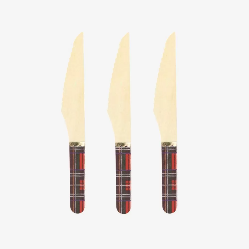 Best Sale Wooden Cutlery: 8 Tartan Knives Covered