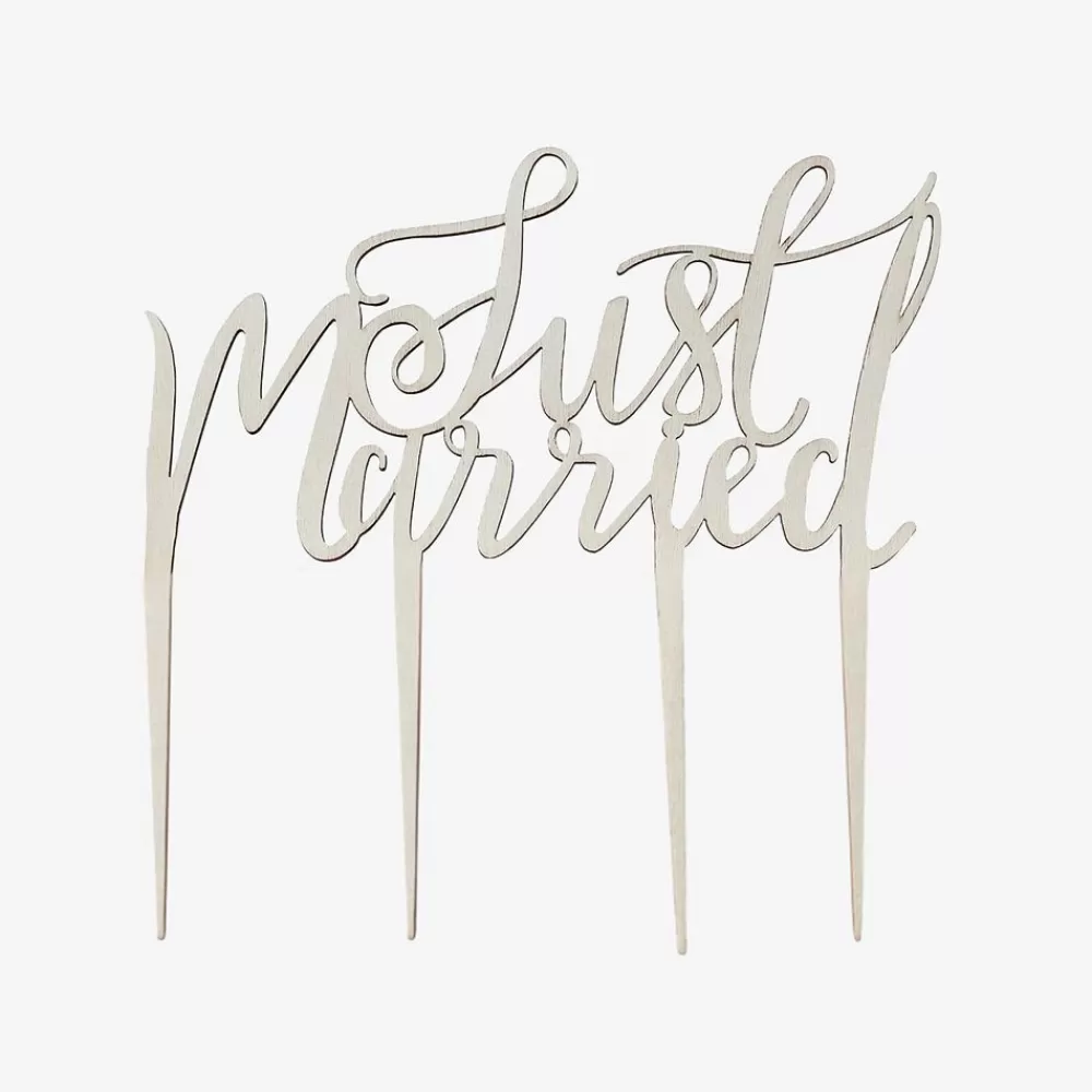 New Wooden Topper - Just Married Cake Toppers