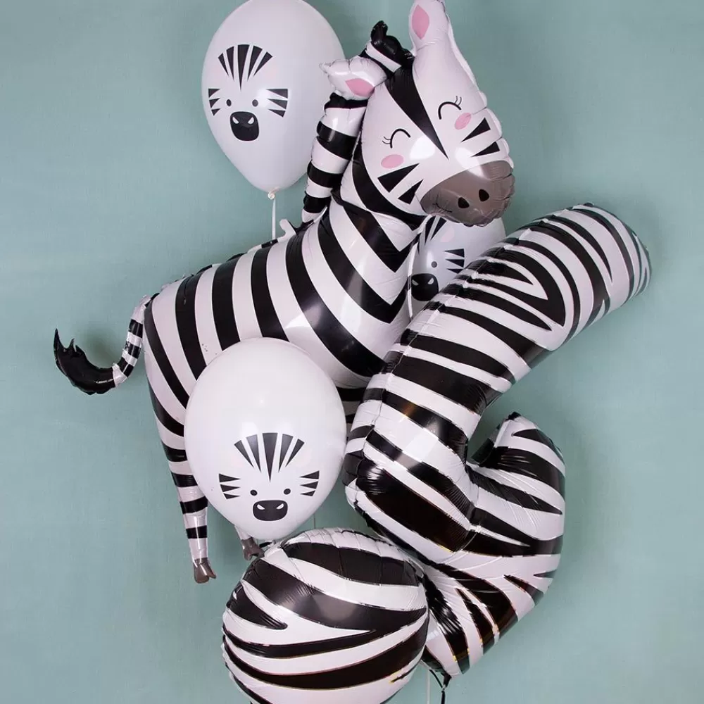 Hot Zebra Round Balloon Shaped Helium Balloons